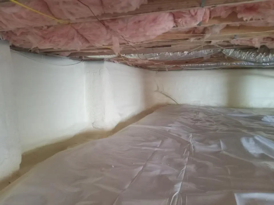 Crawl space encapsulation with closed-cell spray foam for Attic Insulation in Clear Lake